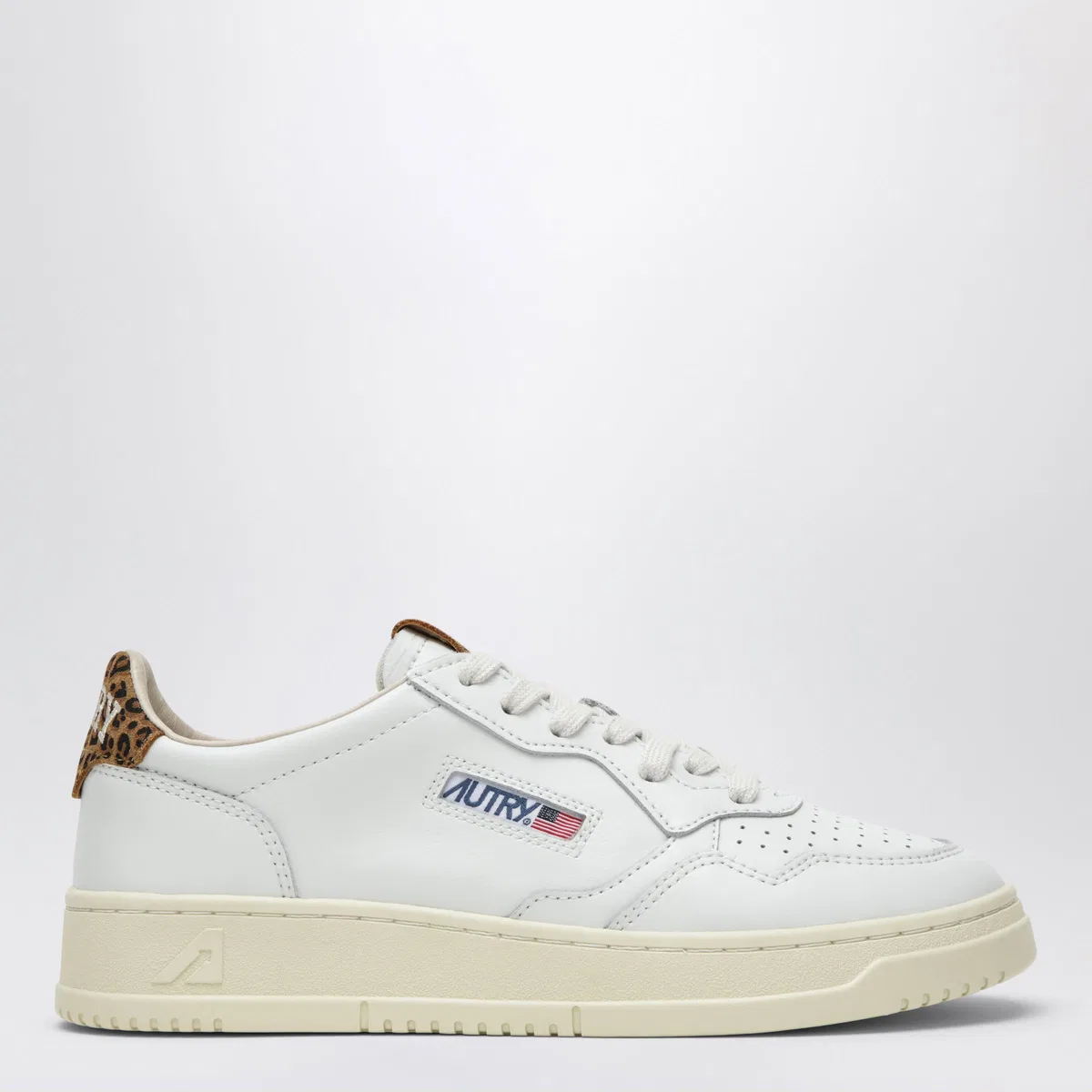 Autry Medalist Low Sneakers In White/Leopard-P