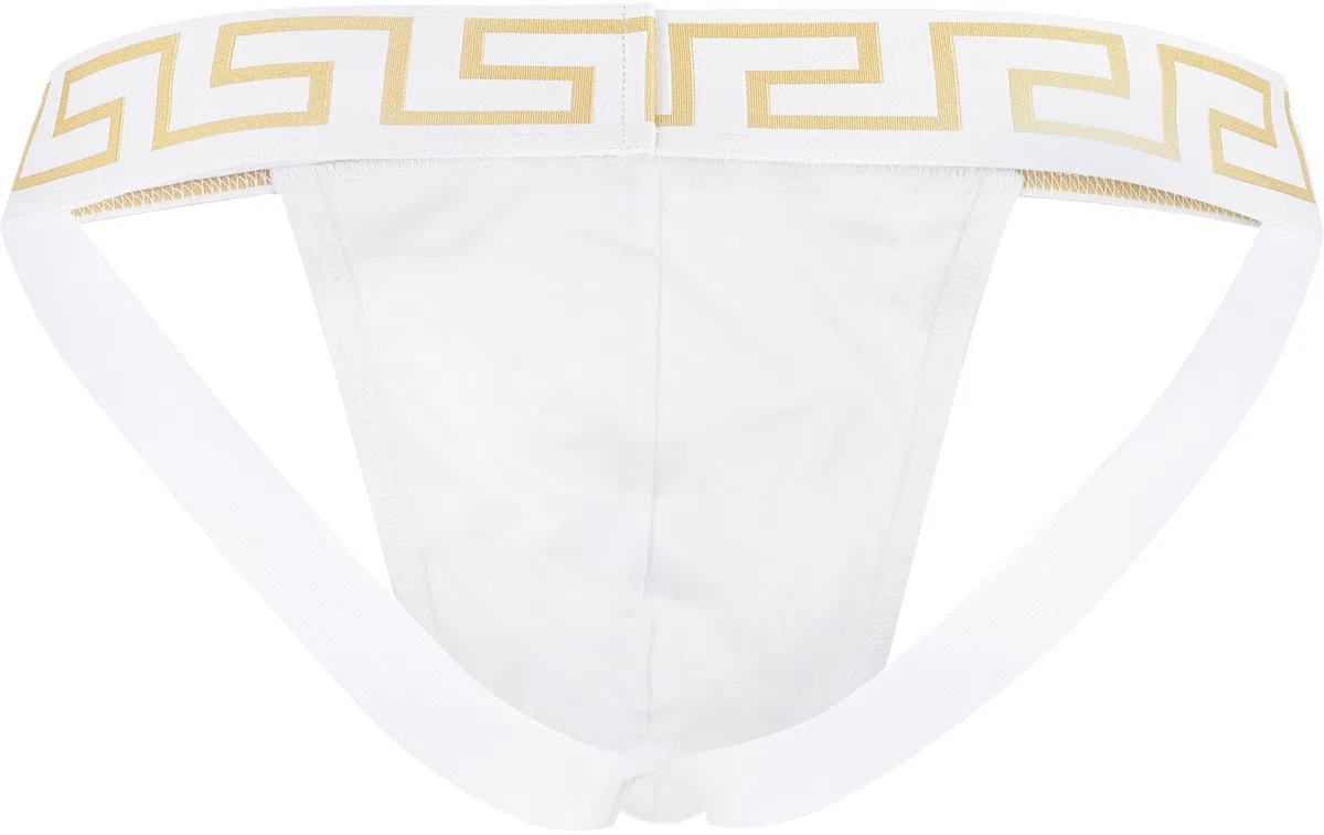Versace White Stretch Cotton Jockstrap