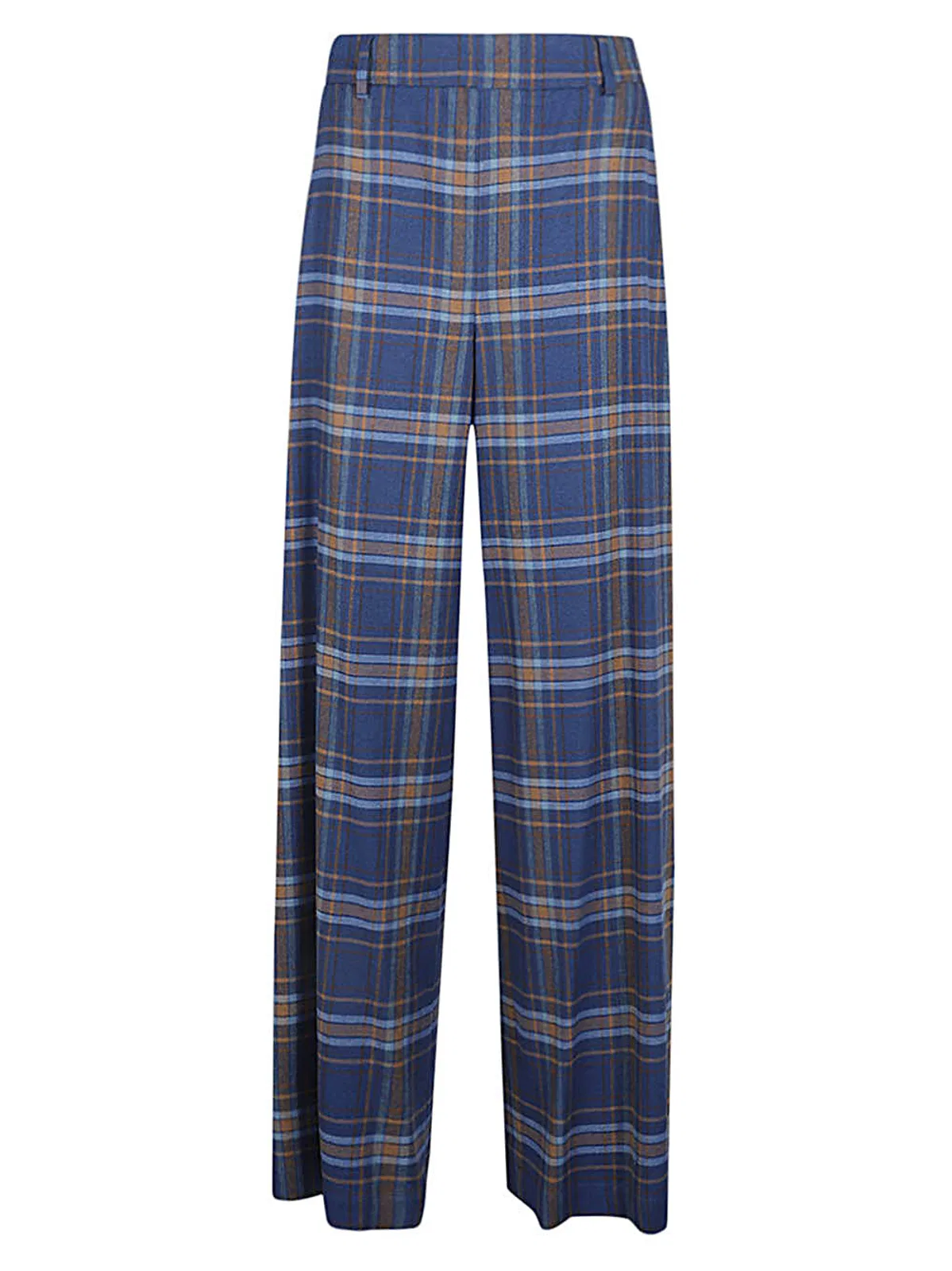 Niu Wide Leg Checked Trousers