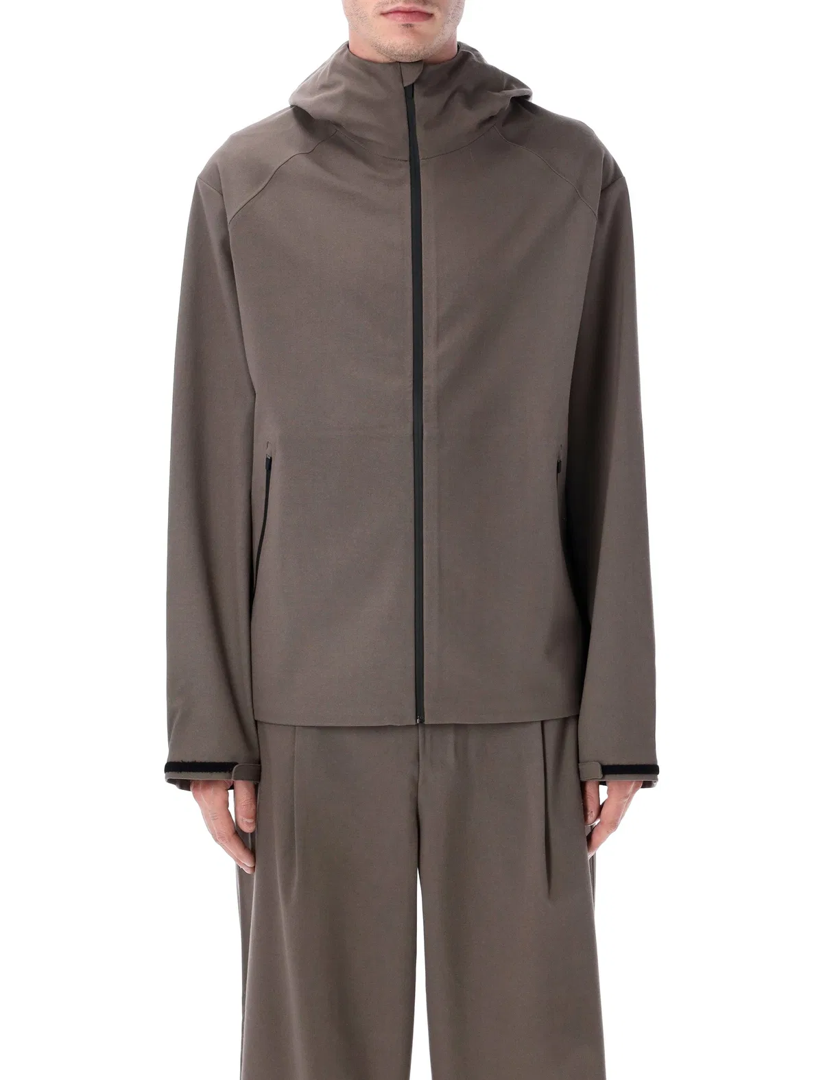 Hiking Patrol Waypoint Texture Hooded Jacket