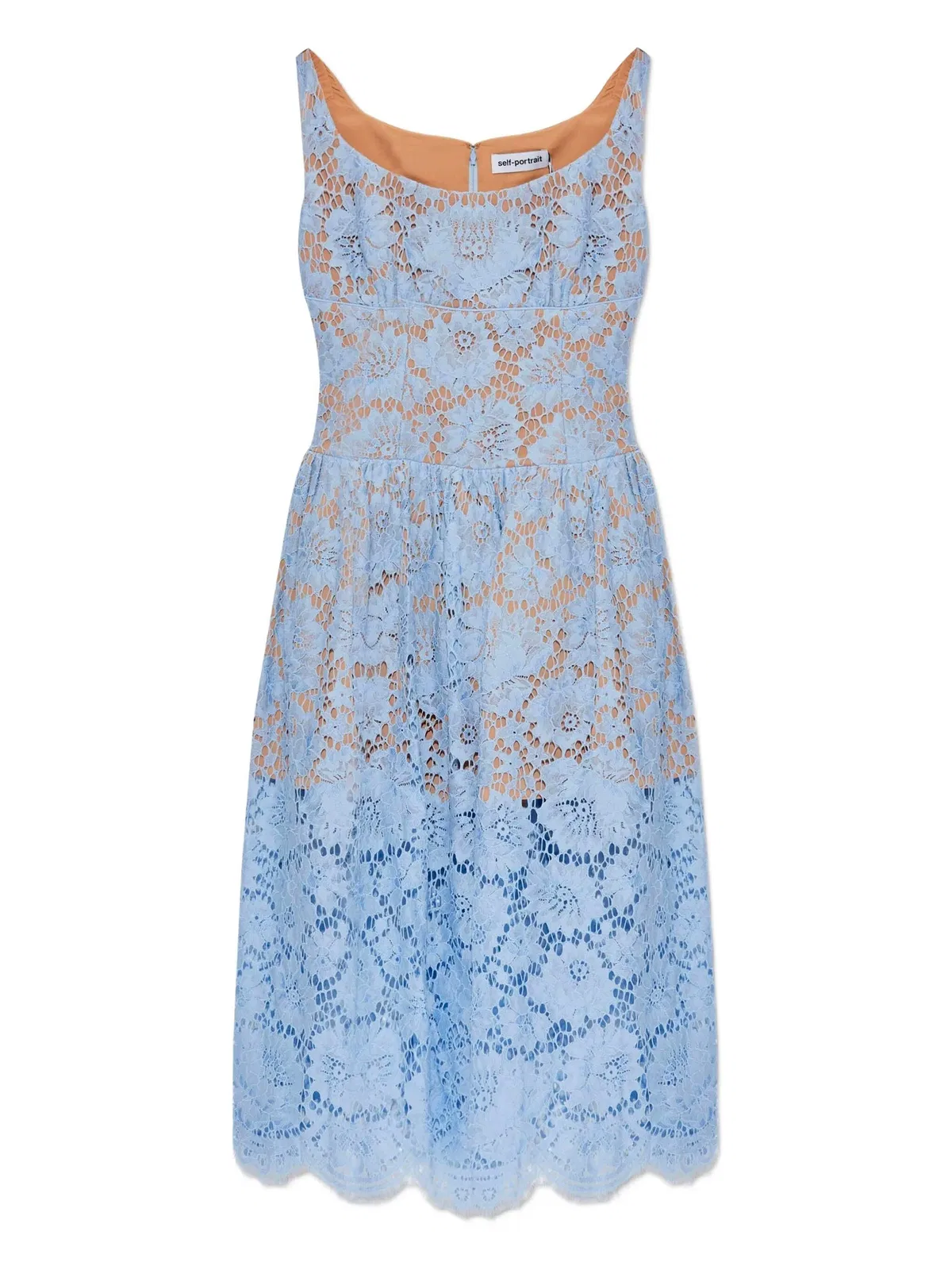 Self-Portrait Floral Lace Midi Dress