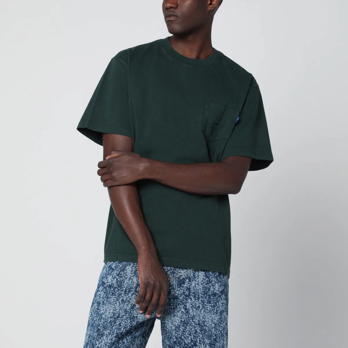 Awake ny Green Crewneck T-Shirt With Logo