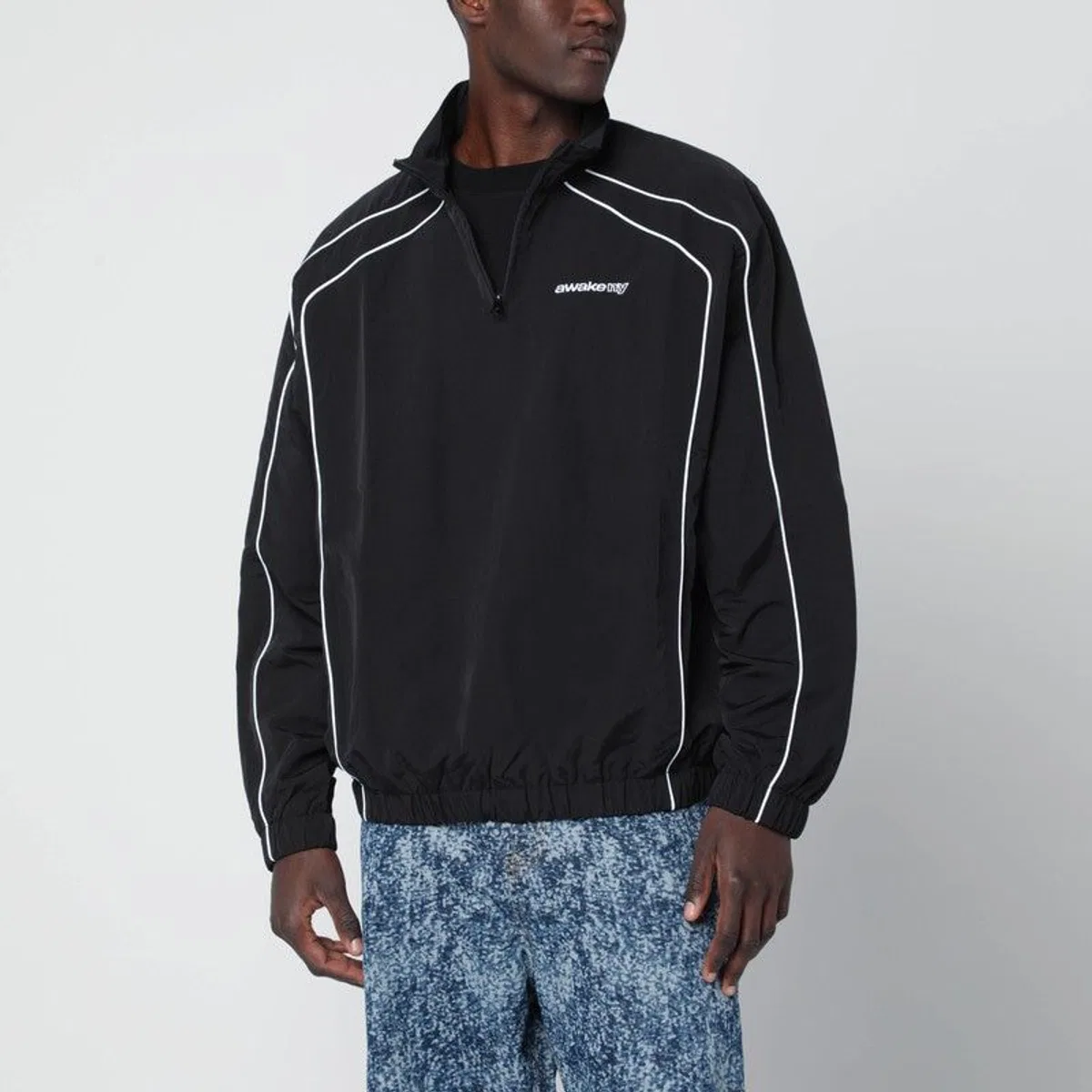 Awake ny Black Jacket With Zip Collar