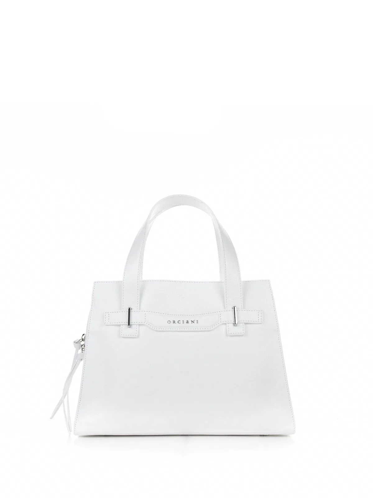 Orciani Posh Medium White Handbag With Shoulder 