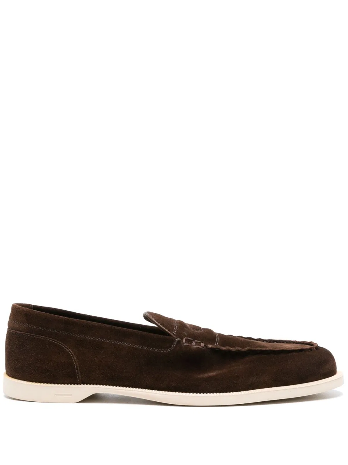 John Lobb Dark Brown Suede Leather Pace Oval Flexi