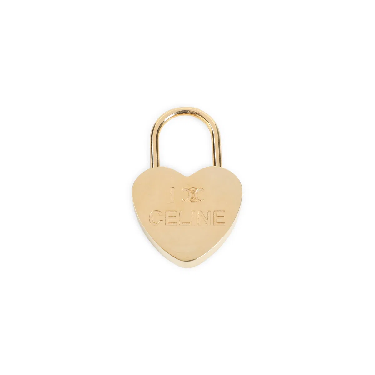 Celine Gold Brass I Love Celine Padlock