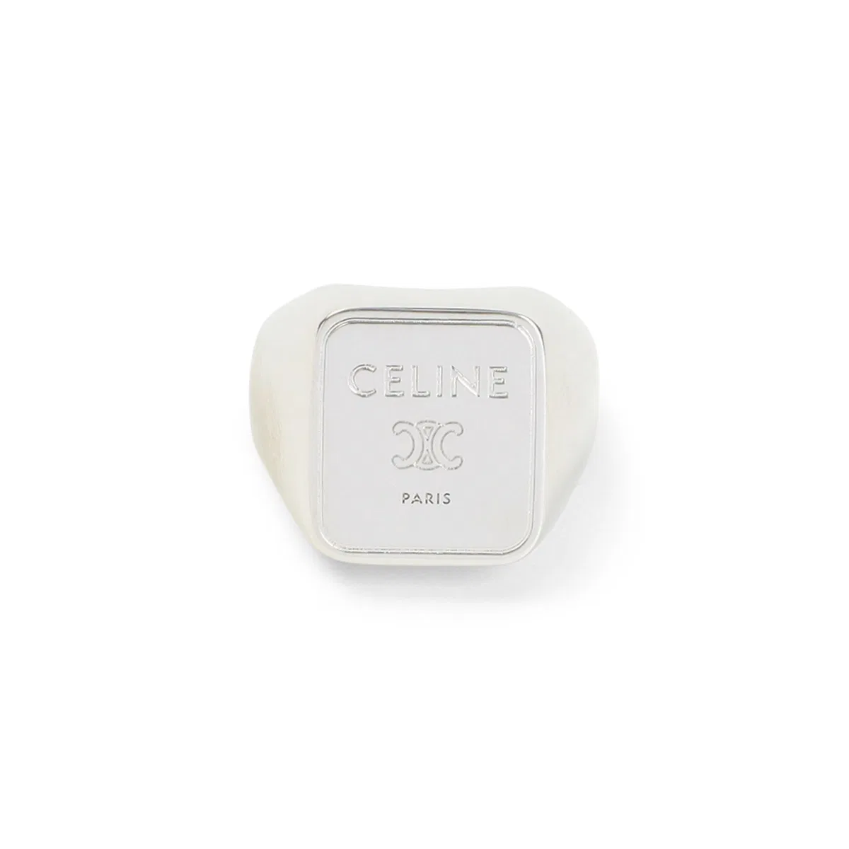 Celine Silver Brass Square Signet Ring