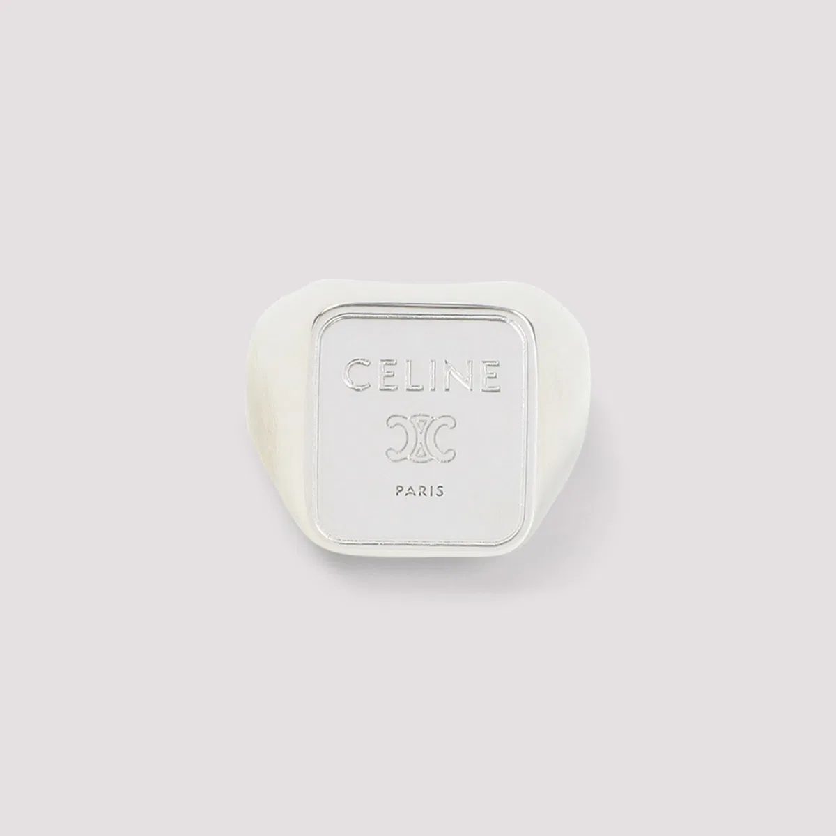 Celine Silver Brass Square Signet Ring