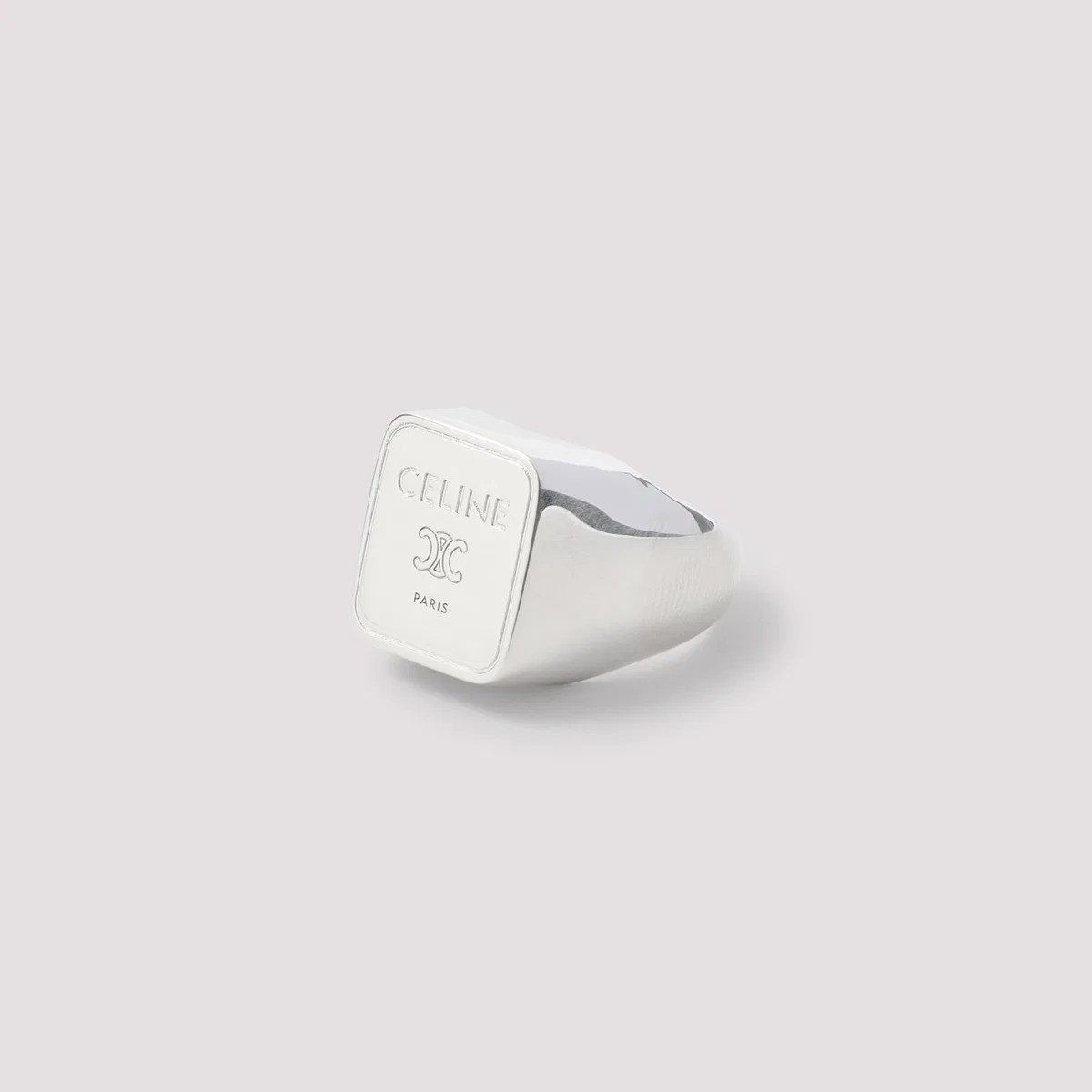 Celine Silver Brass Square Signet Ring