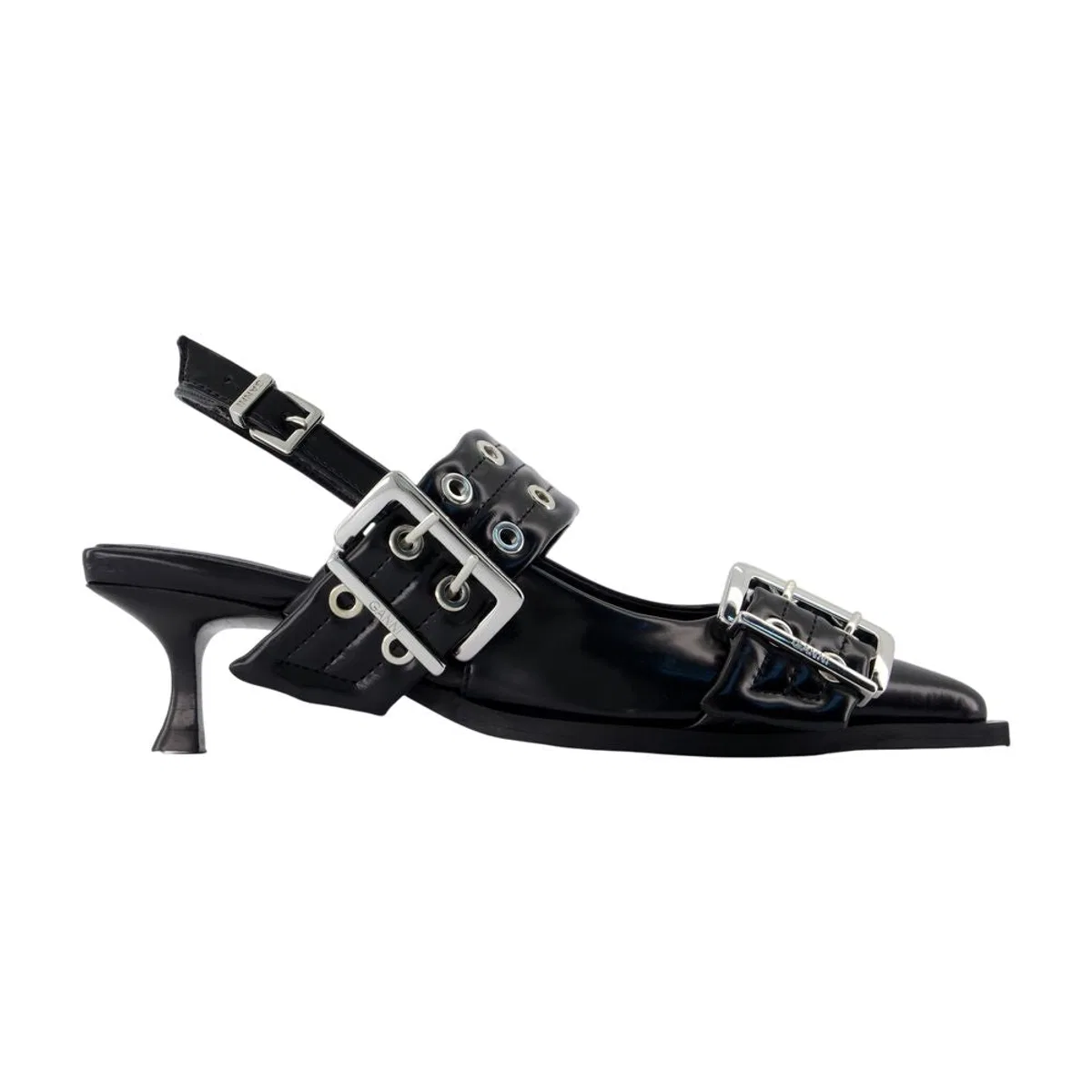Ganni Feminine Buckle Box Pumps