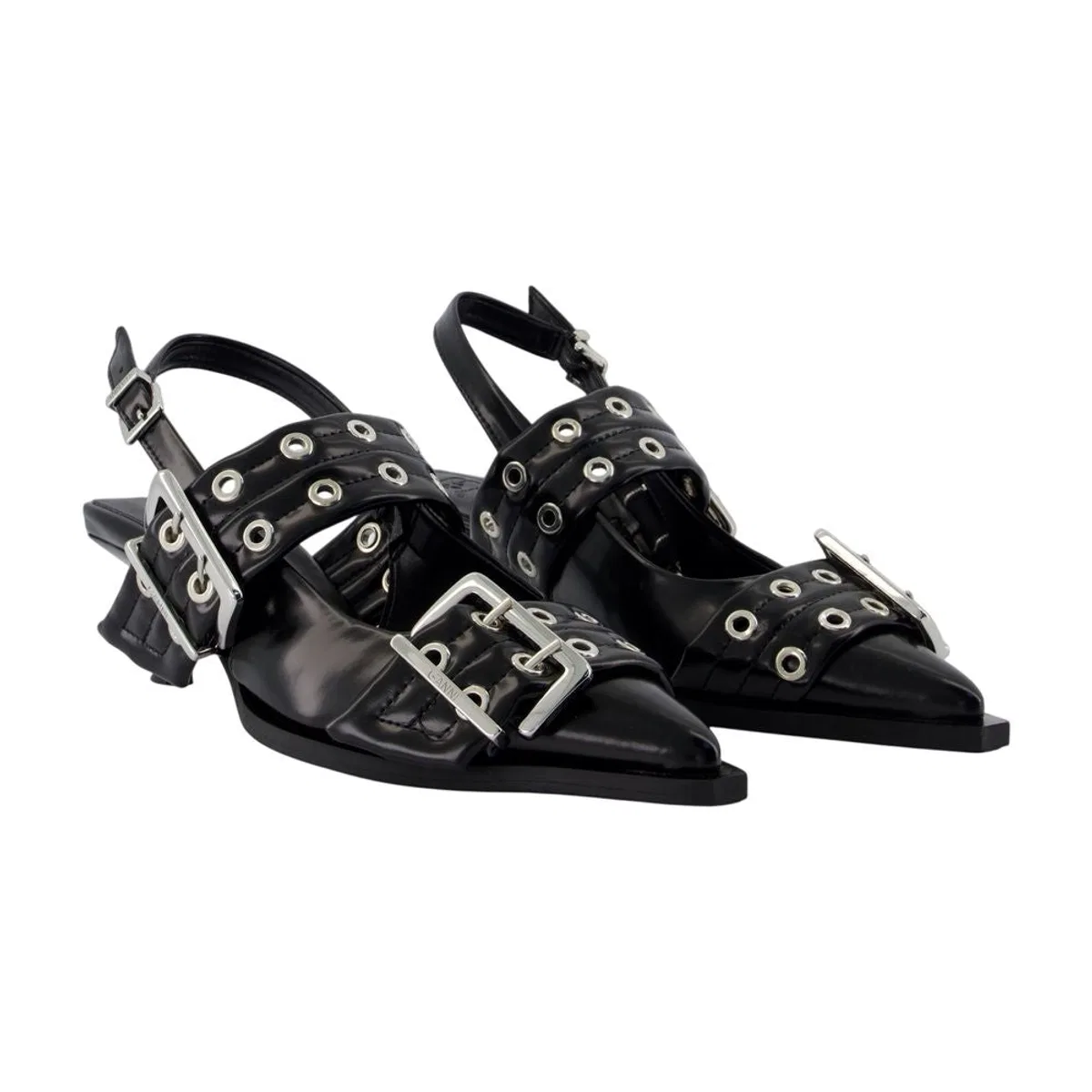 Ganni Feminine Buckle Box Pumps