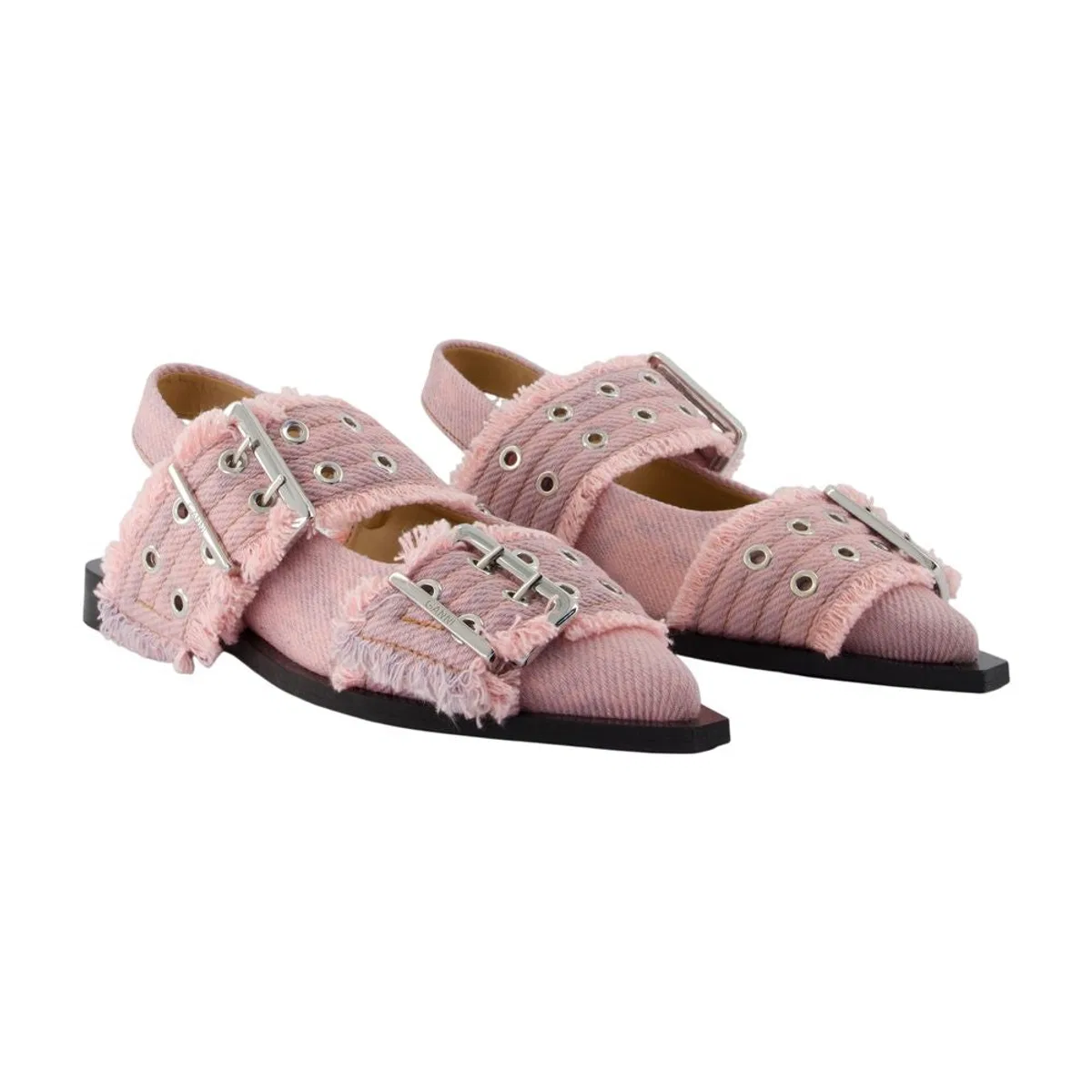 Ganni Ballerinas Feminine Buckle Fringed