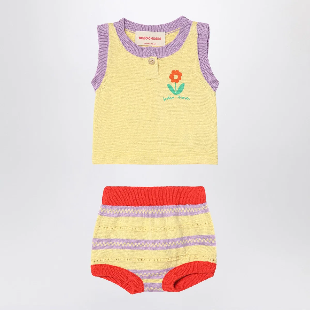 Bobo choses Two-Piece Set Light Yellow With Flower