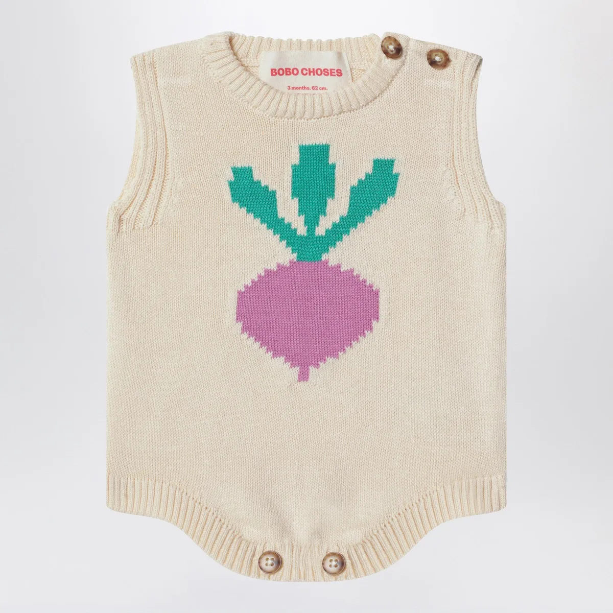Bobo choses Radish Romper In Cotton Knit