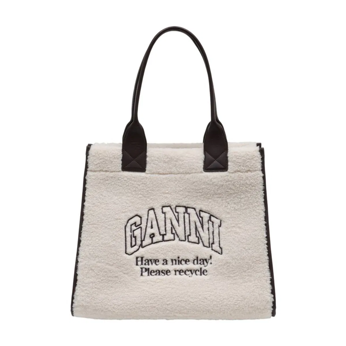 Ganni Shopper Xxl Shearling Shopper Bag