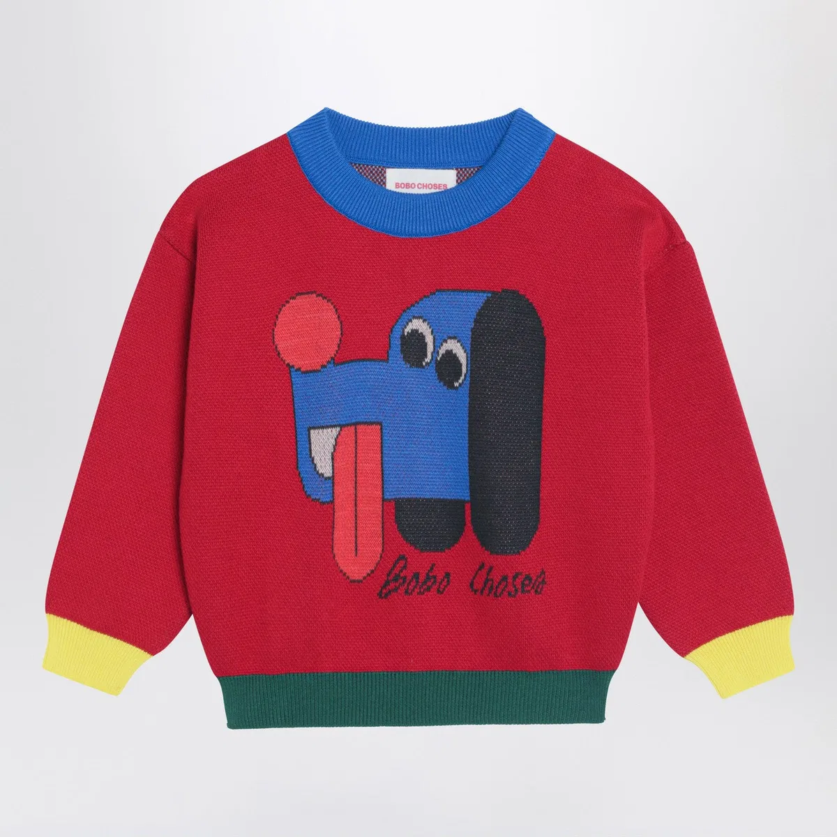 Bobo choses Red Sweater With Logo Intarsia