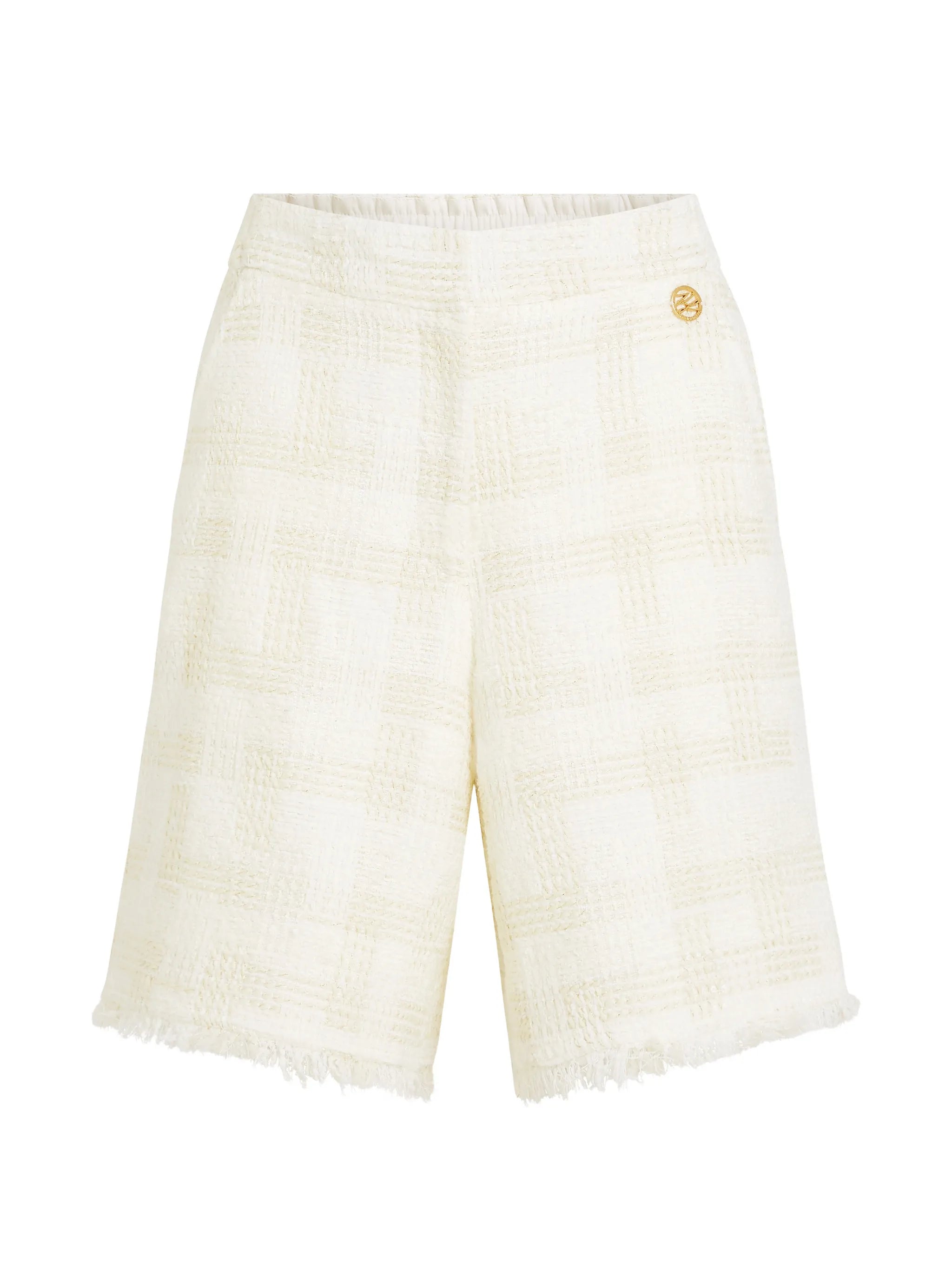 Karl Lagerfeld Natural Bermuda Shorts With Gold Logo Bu