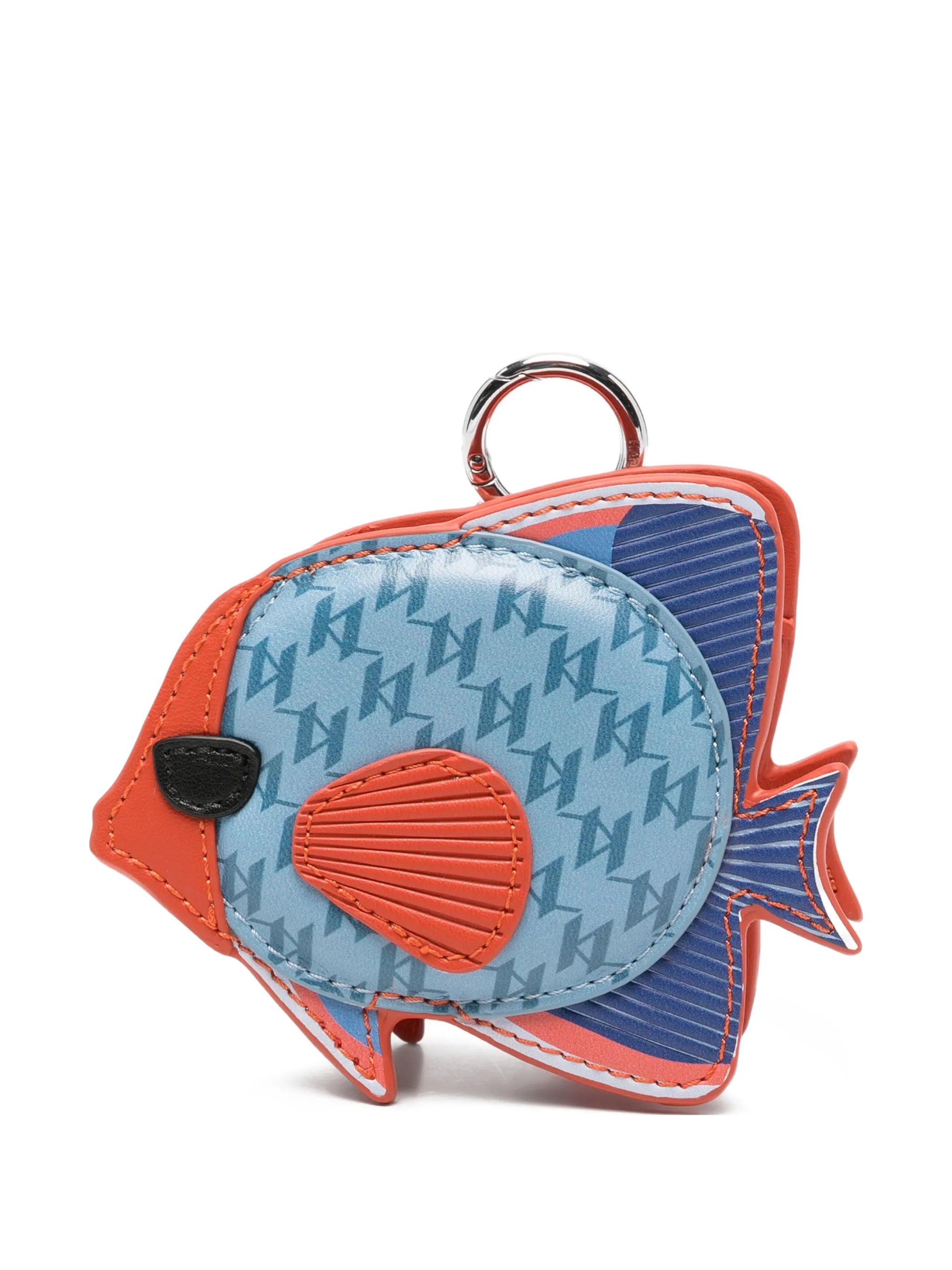 Karl Lagerfeld Blue Orange Fish Keychain Coin Purse