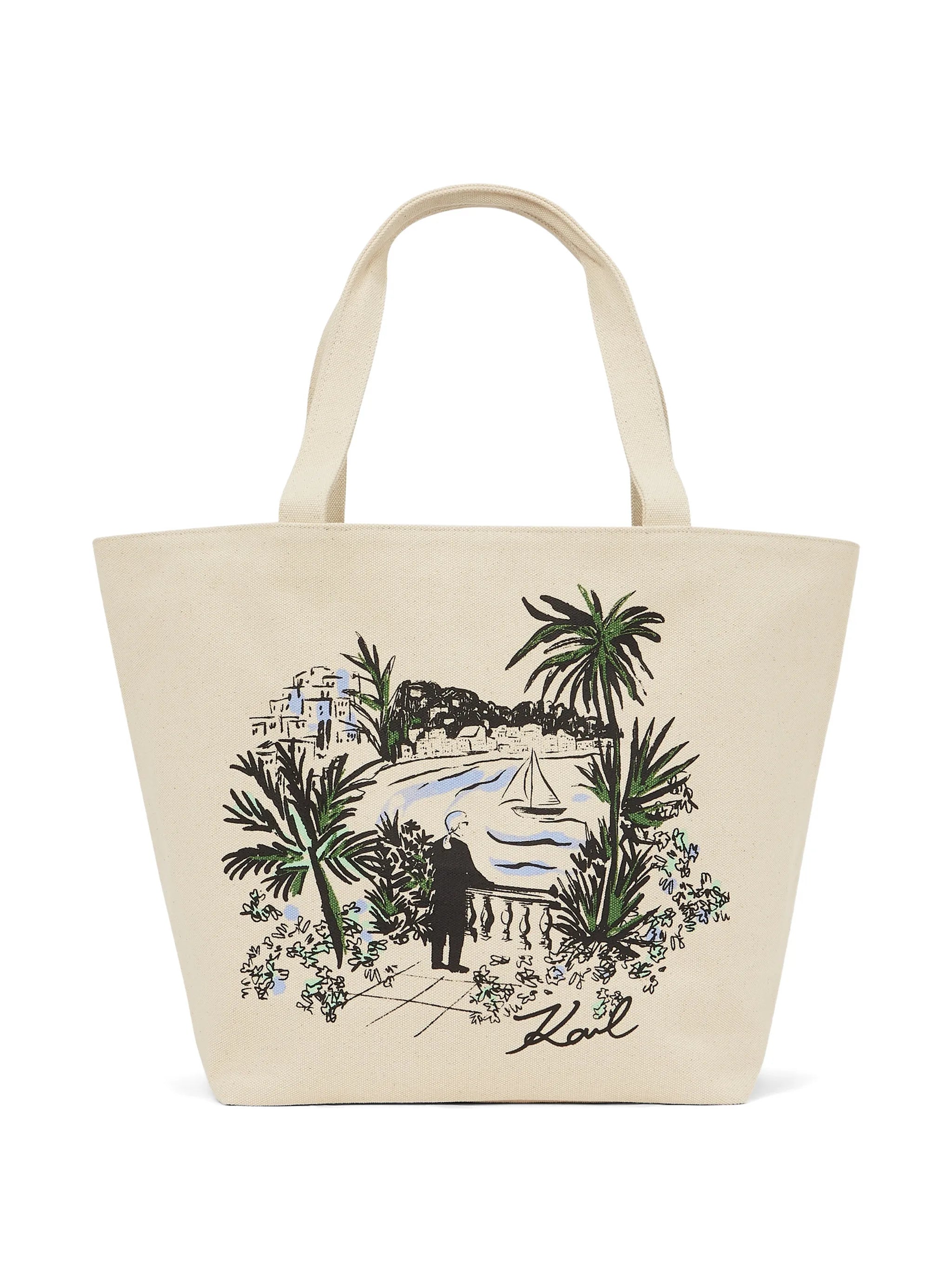 Karl Lagerfeld Beige Canvas Shopper Villa Design