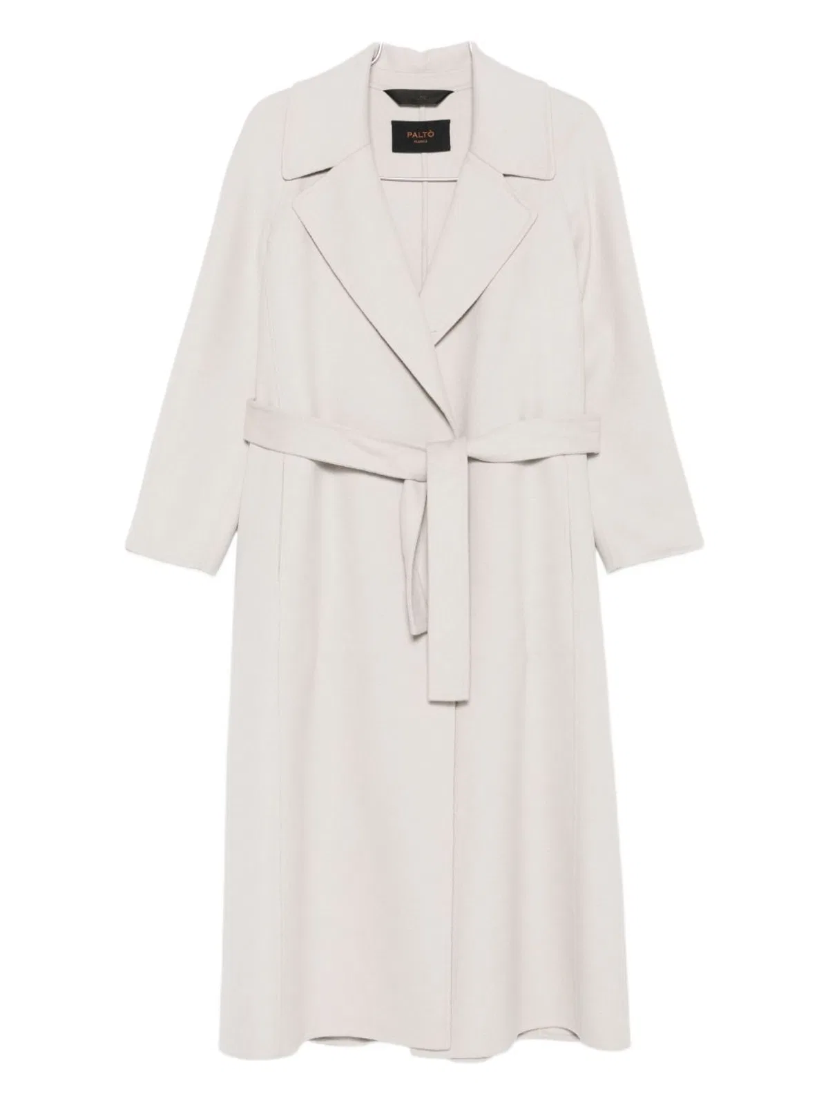 Paltò Paltó Cream Wool Belted Coat