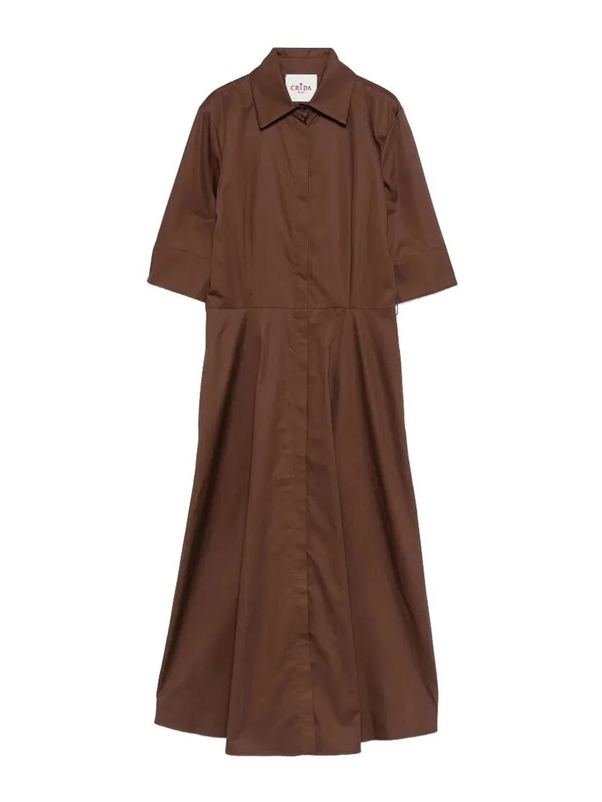 Crida Milano Camel Cotton Midi Dress