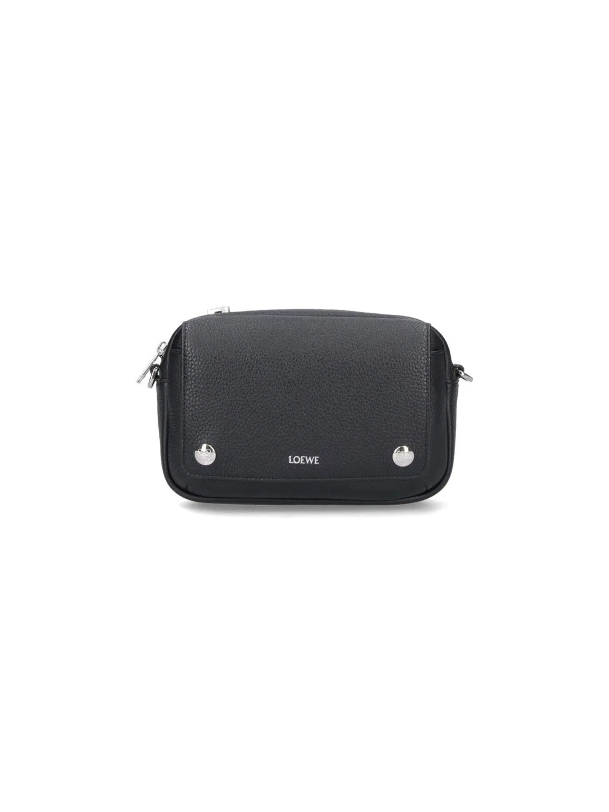 Loewe Black Calf Skin Pebble Messenger Small B