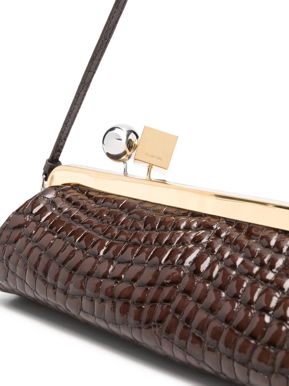 Jacquemus Salon Crocodile-Effect Clutch Bag