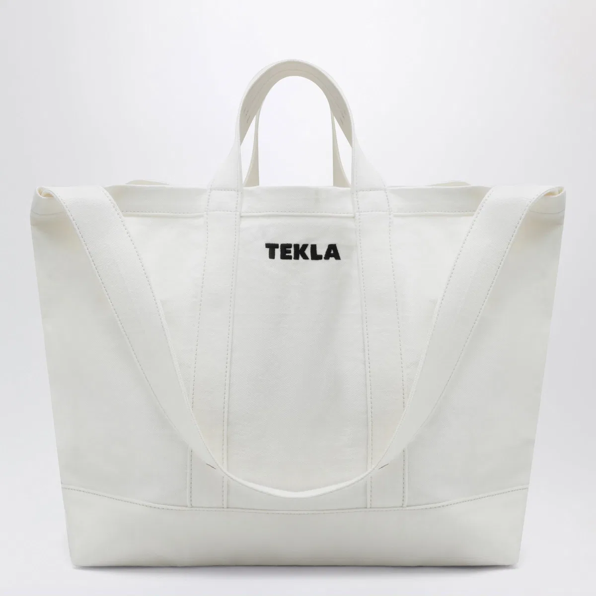 Tekla White Cotton Beach Bag