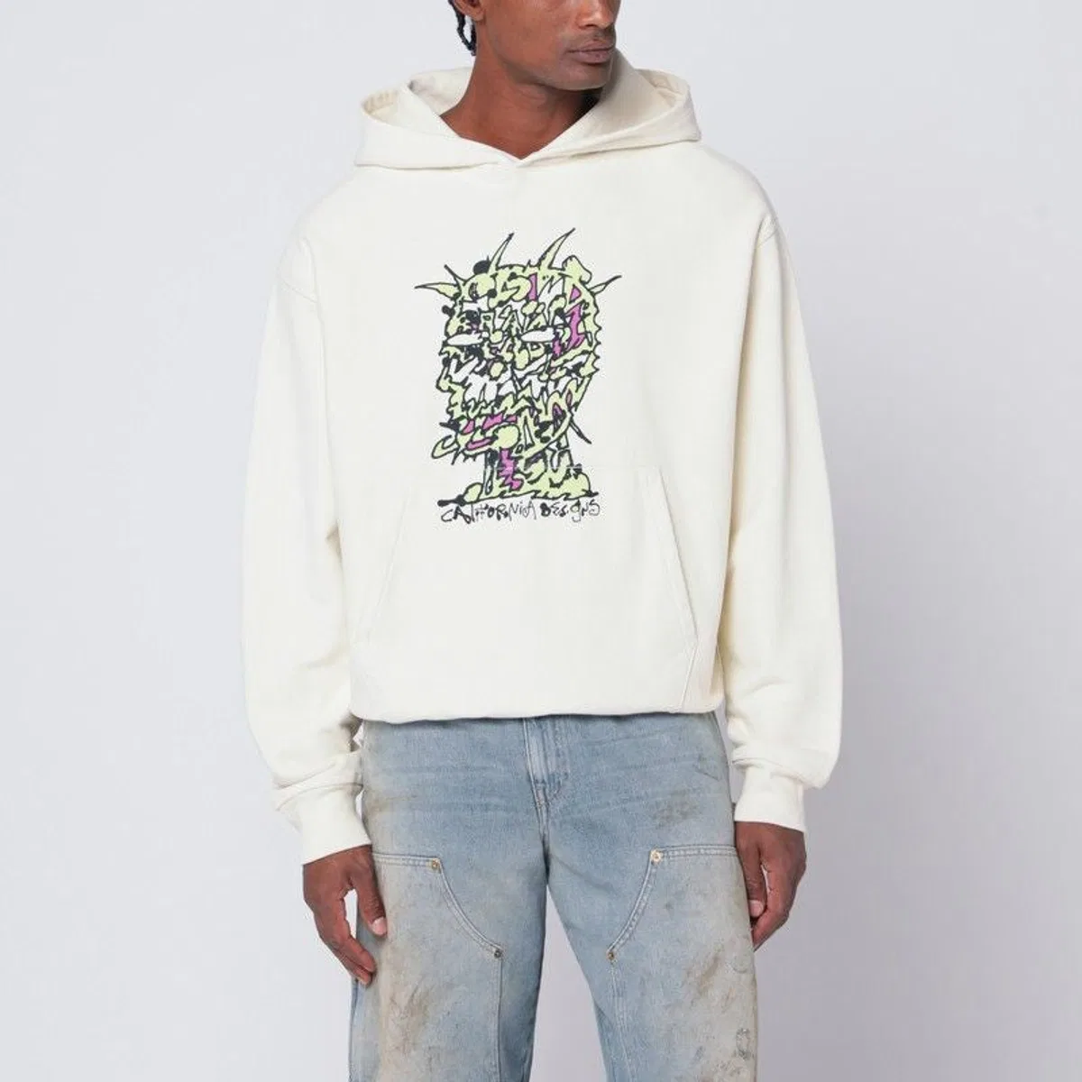 Brain dead Light Beige Scrambled Head Sweatshirt
