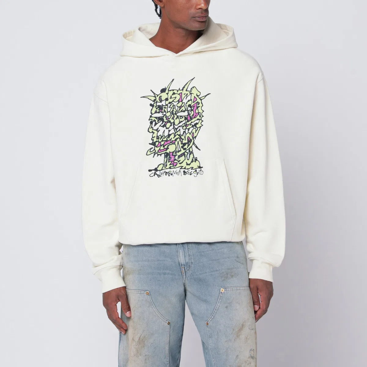 Brain dead Light Beige Scrambled Head Sweatshirt