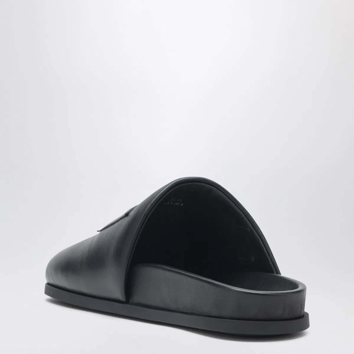 Givenchy Label Flat Mules In Black Nappa Leather