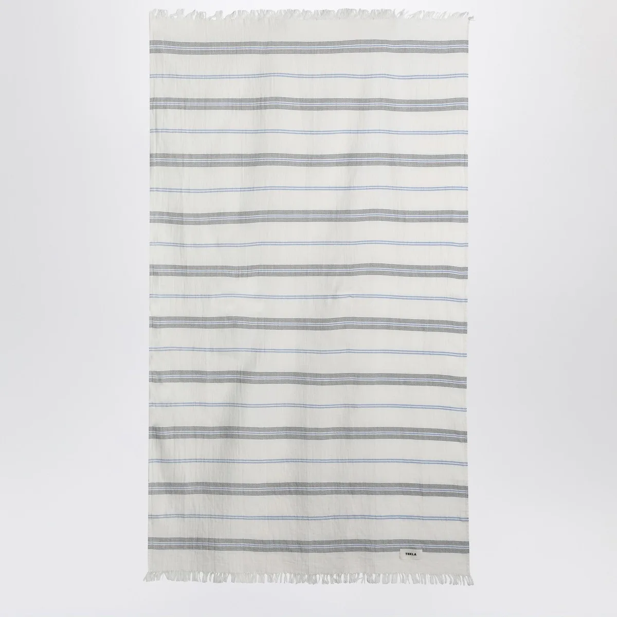 Tekla White Beach Towel With Striped Pattern