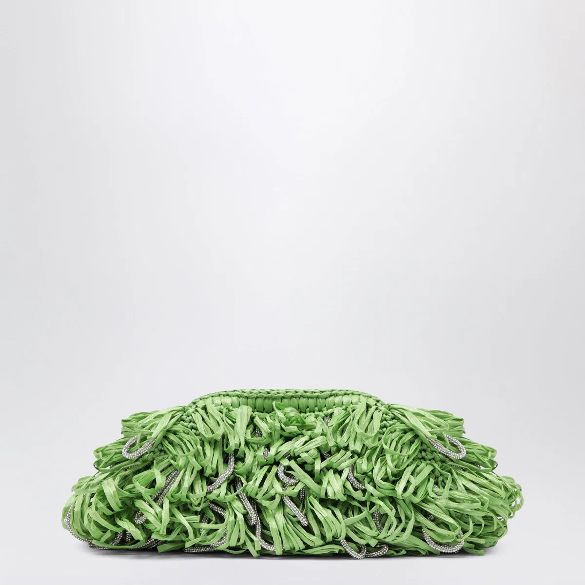 Hibourama Beatrix Apple Green Clutch With Raffia F