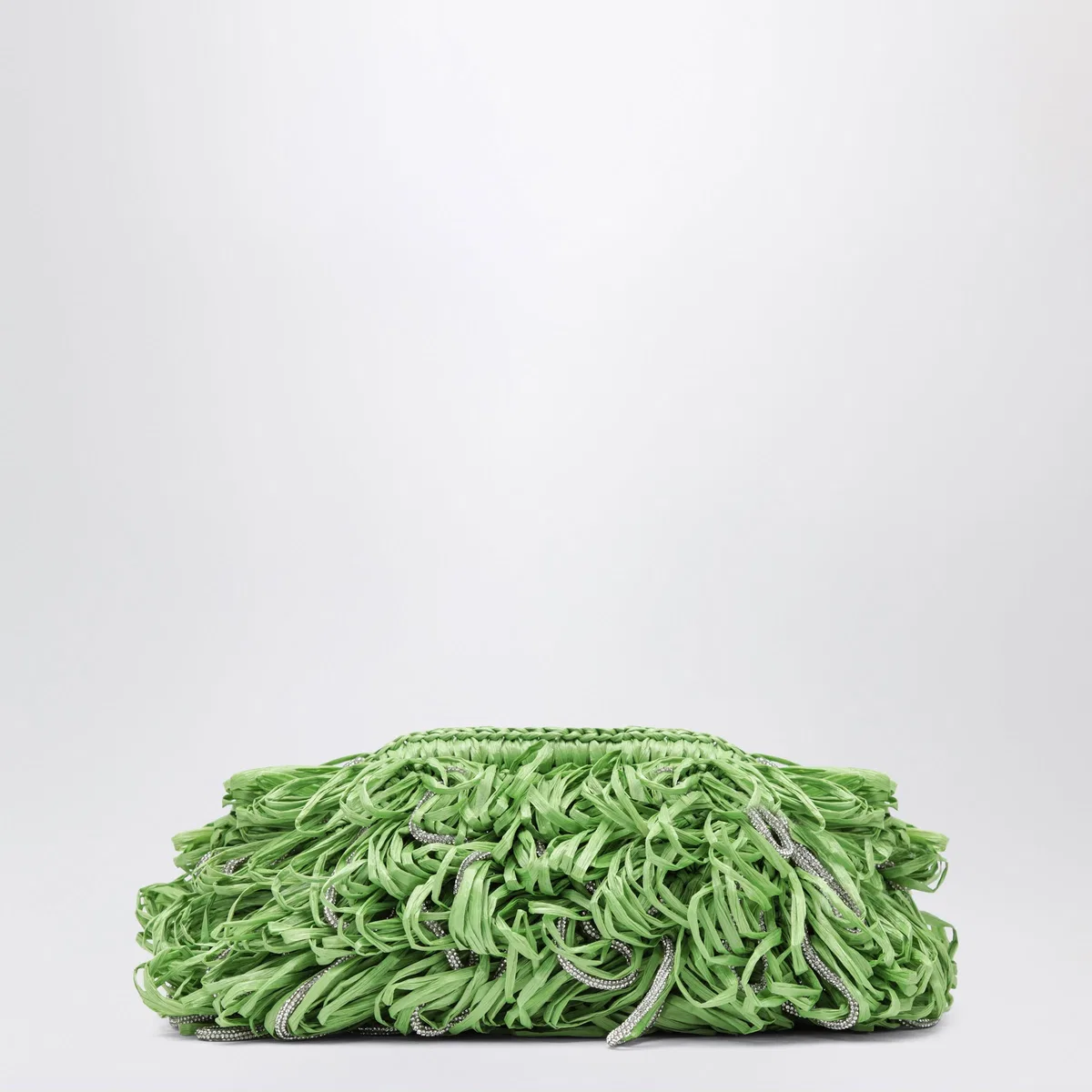 Hibourama Beatrix Apple Green Clutch With Raffia F