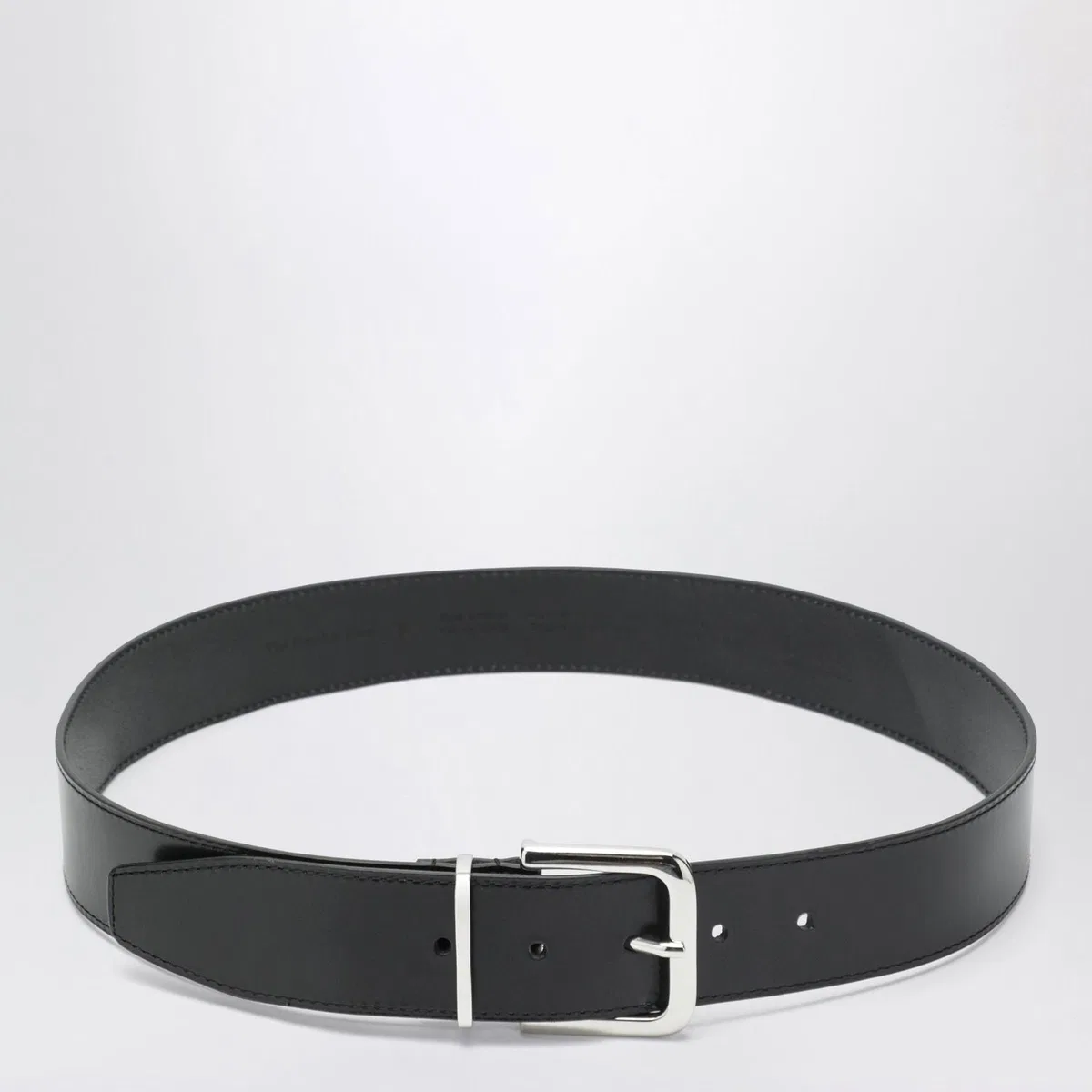 The Frankie Shop Sarno Belt In Smooth Black Leather With 