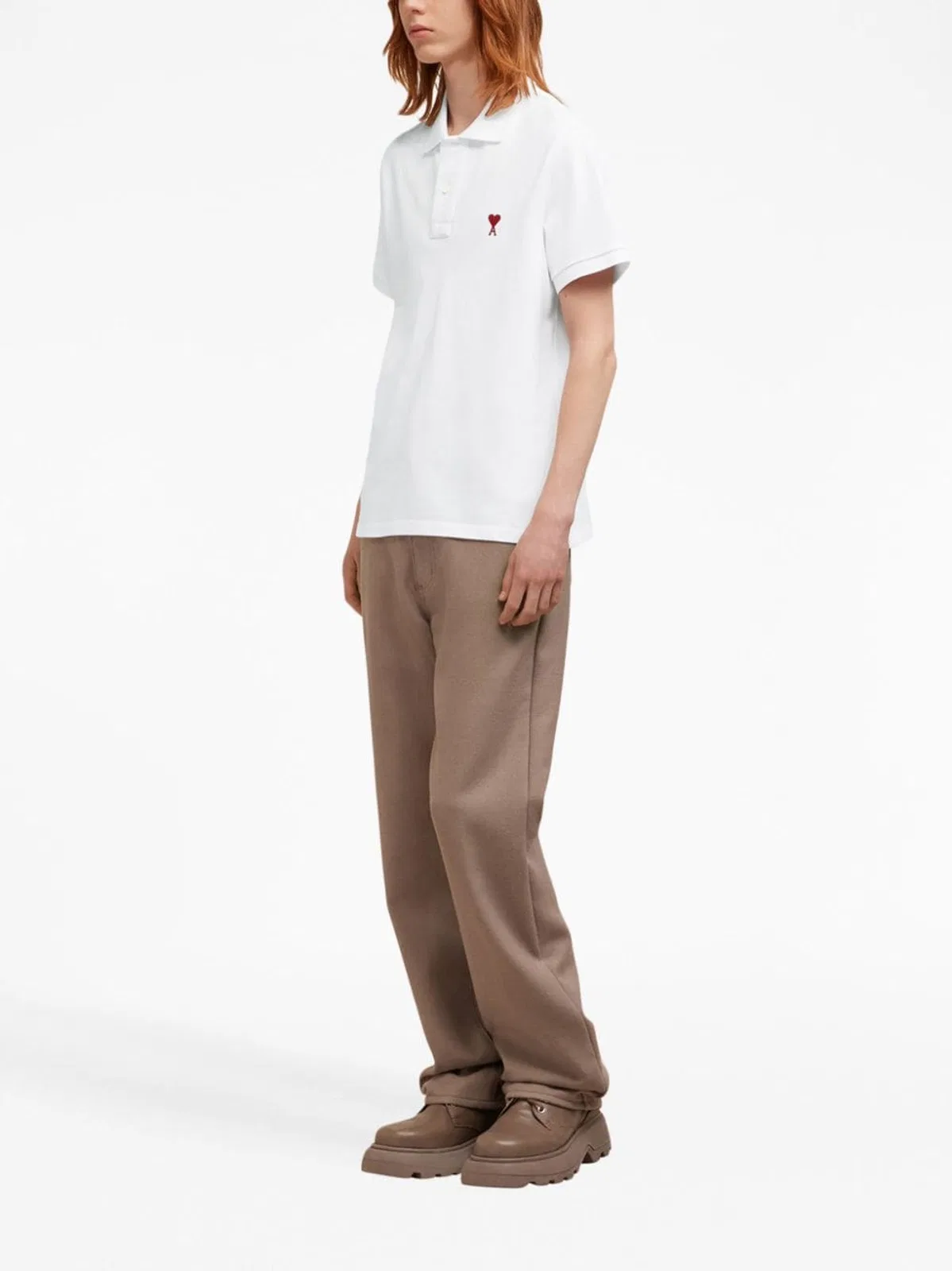 Ami paris Heart Motif Polo Shirt