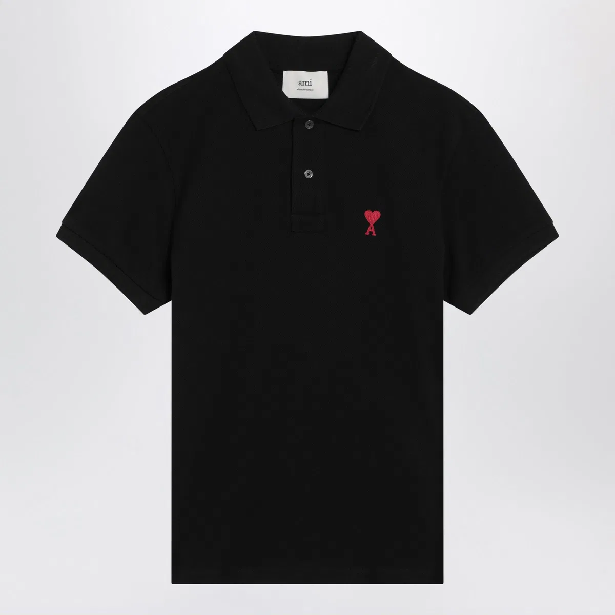 Ami paris Black Ami De Cœur Polo Shirt