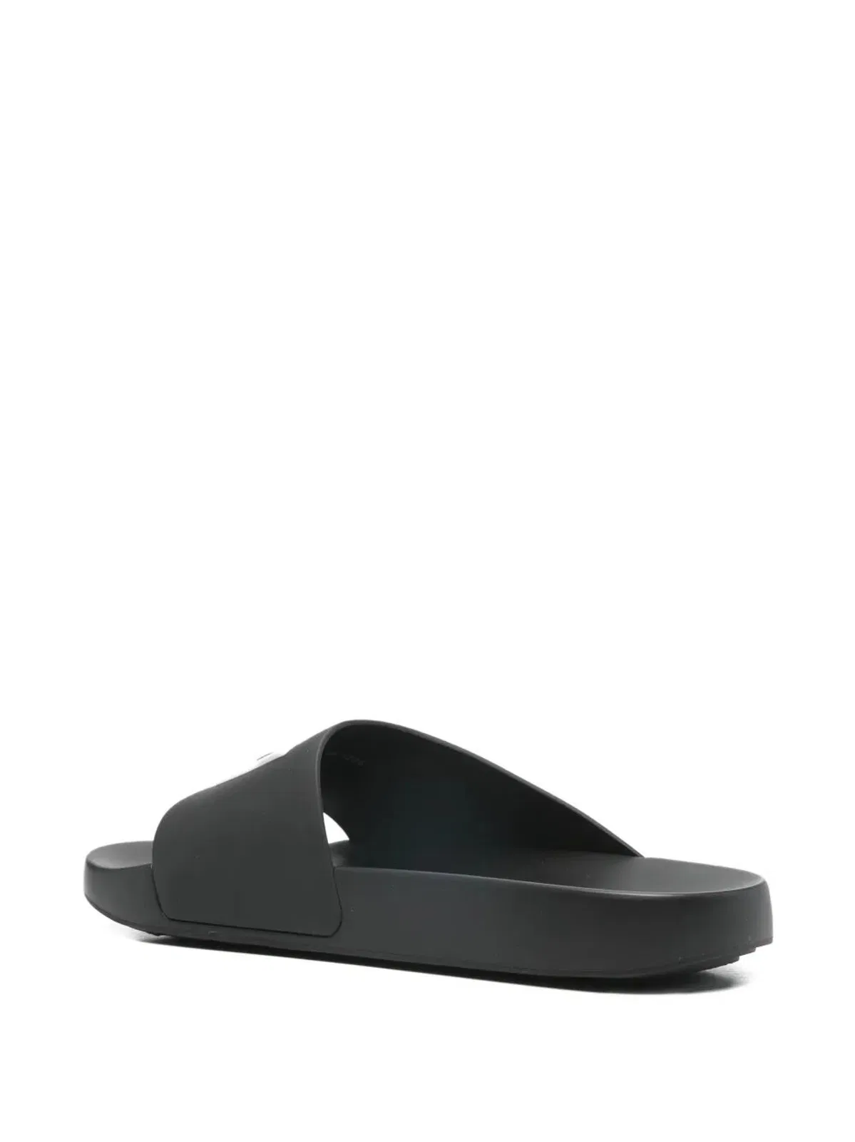 Givenchy Black Rubber Label Slide Flat Mules