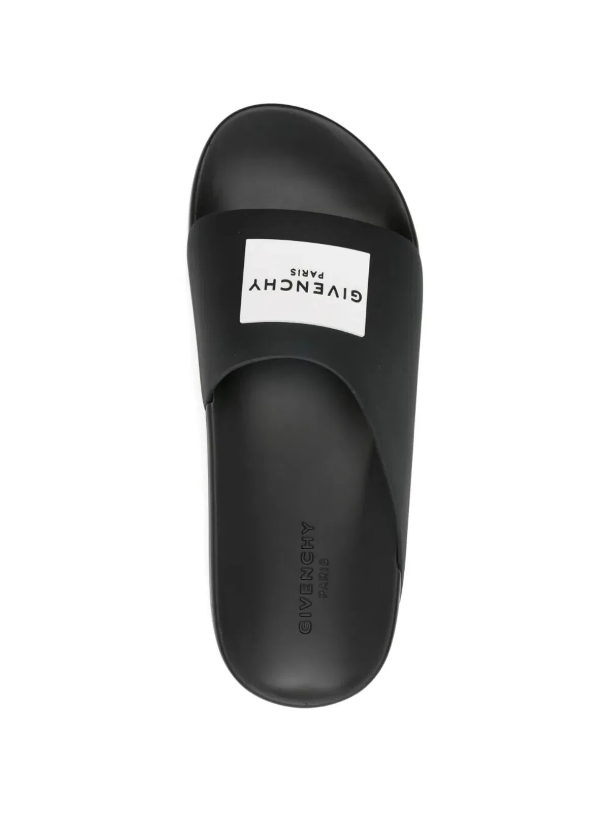 Givenchy Black Rubber Label Slide Flat Mules