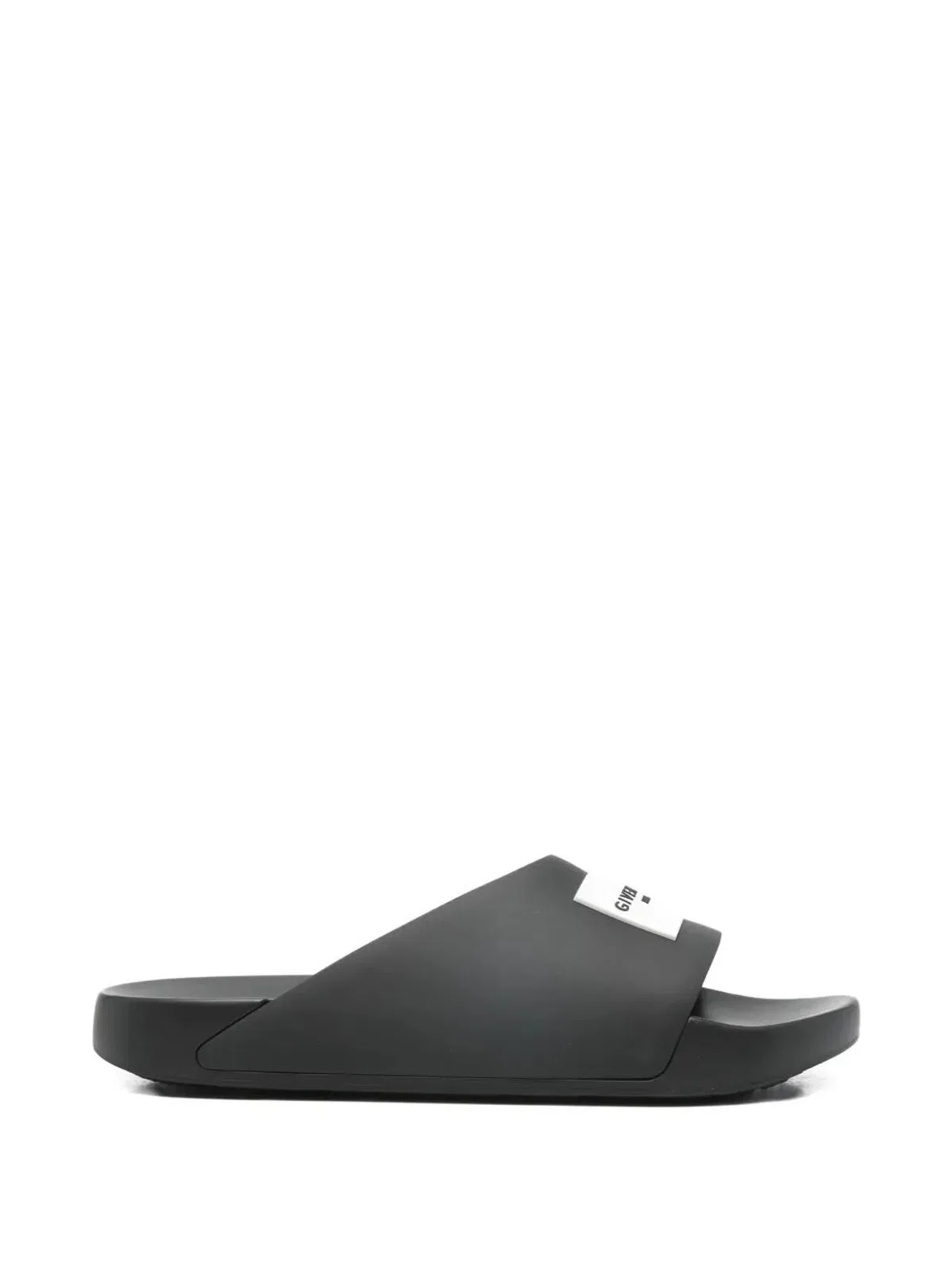Givenchy Black Rubber Label Slide Flat Mules