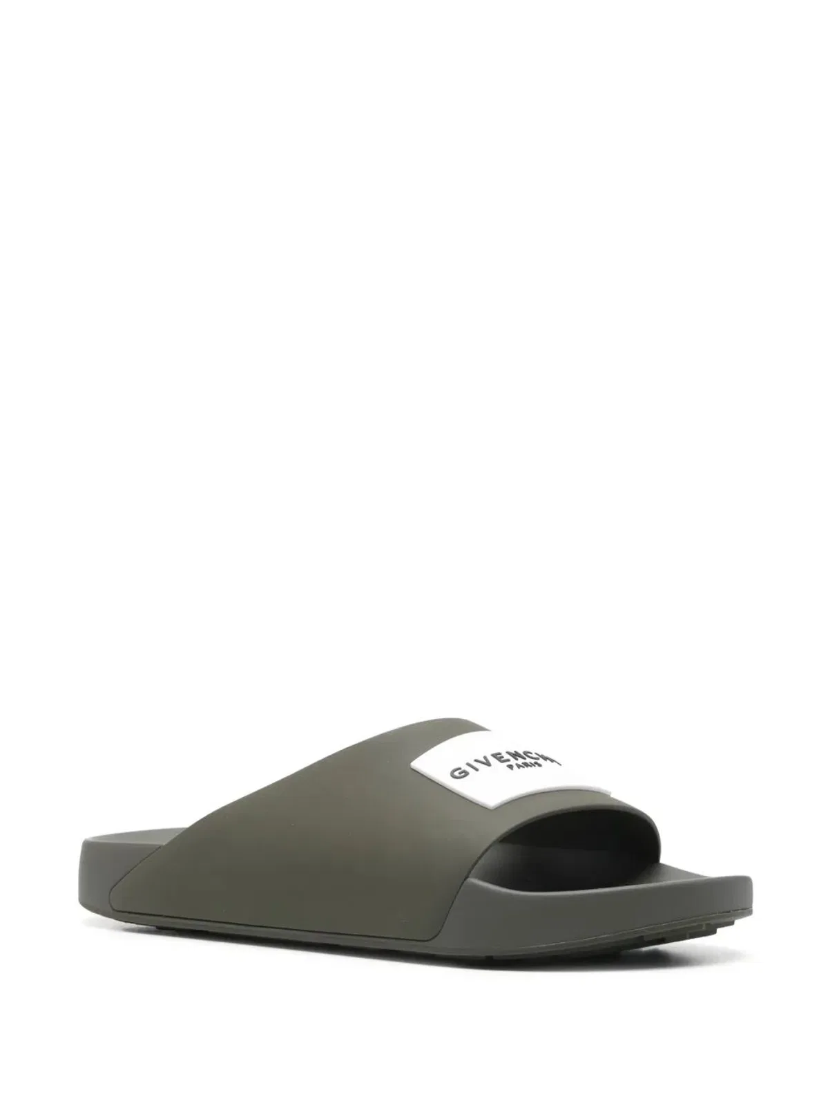 Givenchy Label Slide Flat Mules In Rubber