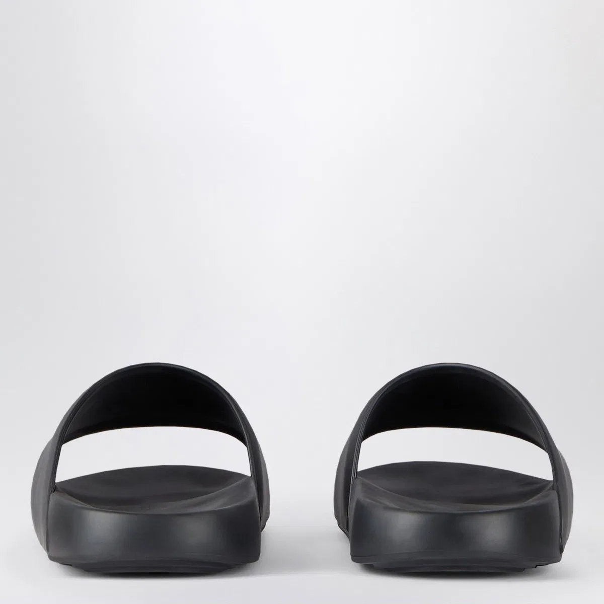 Givenchy Black Rubber Label Slide Flat Mules