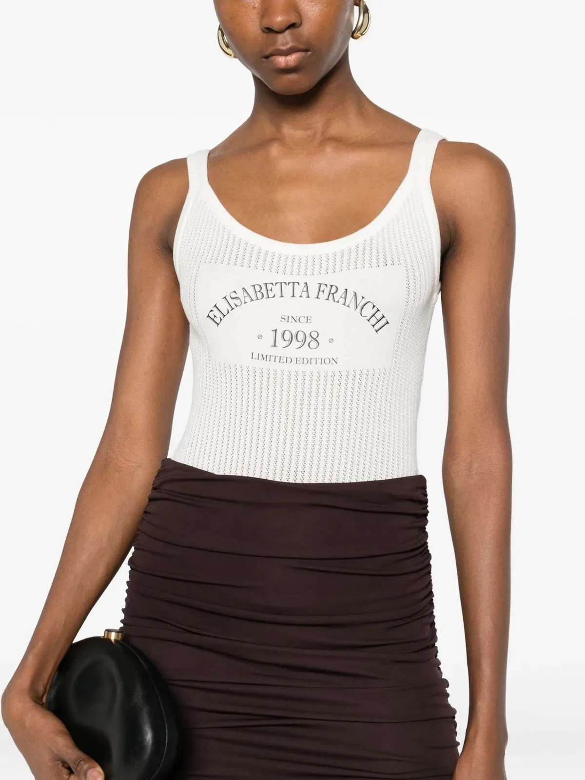Elisabetta Franchi Logo-Detail Ribbed Bodysuit