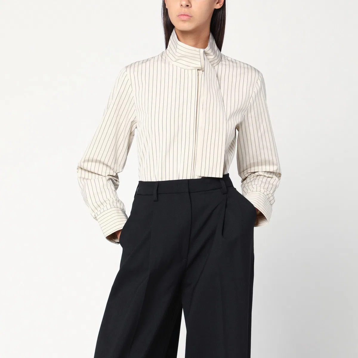 Patou Striped Shirt With Scarf Collar