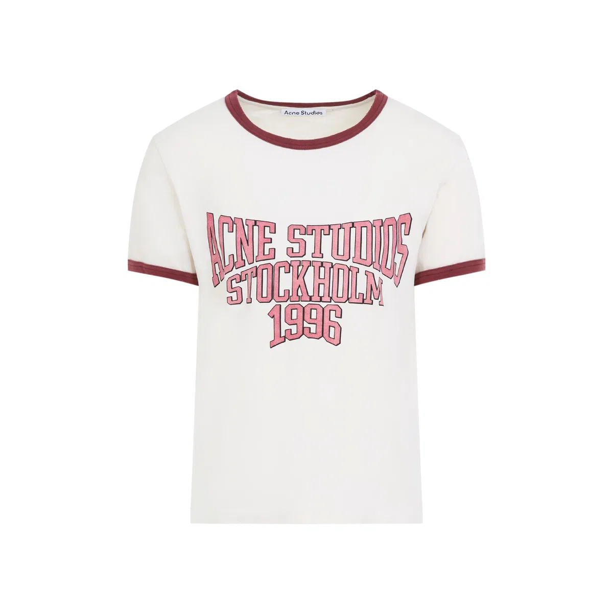 Acne Studios Off White Burgundy T-Shirt