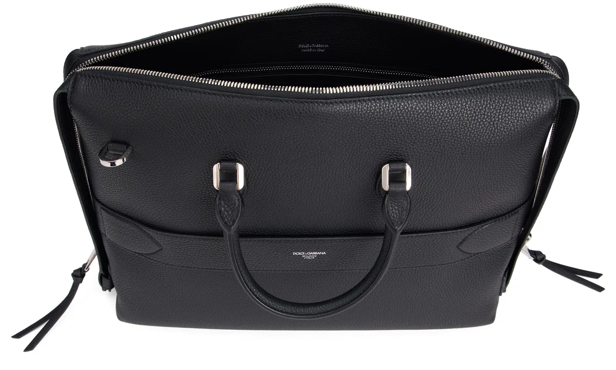 Dolce Gabbana Dolce & Gabbana Pebbled-Leather Briefcas