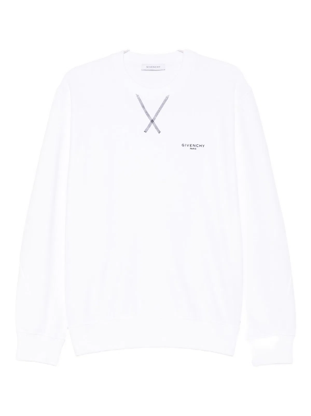 Givenchy White Couture Seam Sweatshirt With Embro