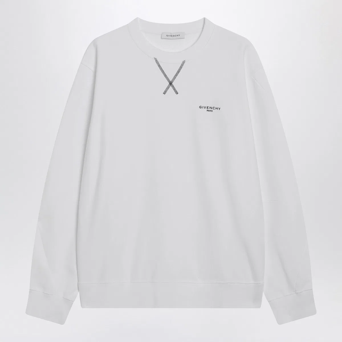Givenchy White Couture Seam Sweatshirt With Embro