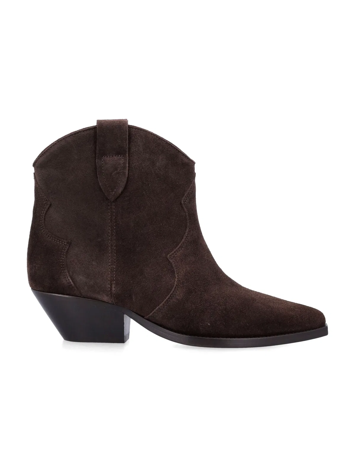 Isabel Marant Dewina Suede Cowboy Boots In Chocolate