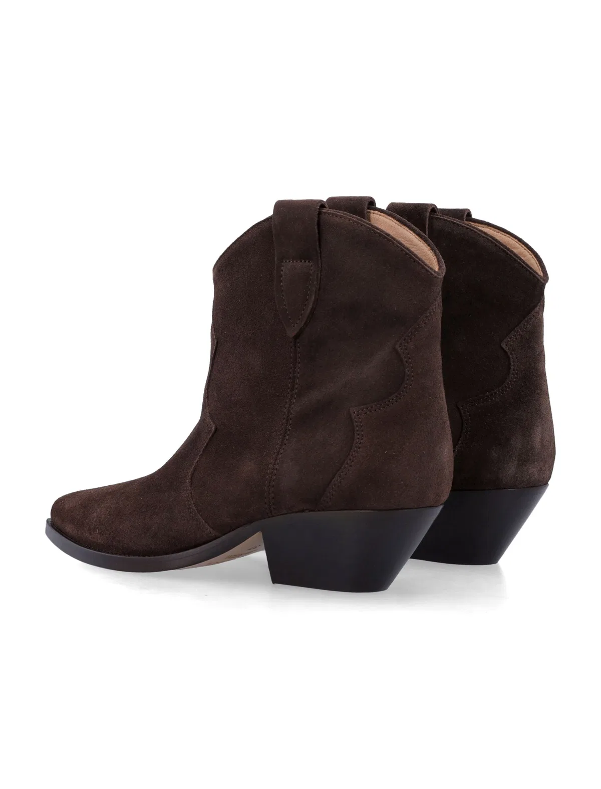 Isabel Marant Dewina Suede Cowboy Boots In Chocolate